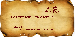 Leichtman Radomér névjegykártya
